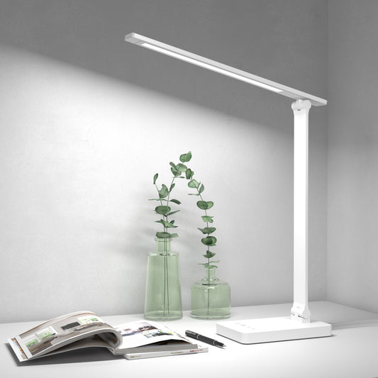 Lepro LED Desk Lamp Touch Control Metal Desk Light 9.5W 800lm 3 Color Modes 5 Brightness Levels Dimmable Home Office Desktop Lamp for Reading, Studying, Nail, College Dorm
