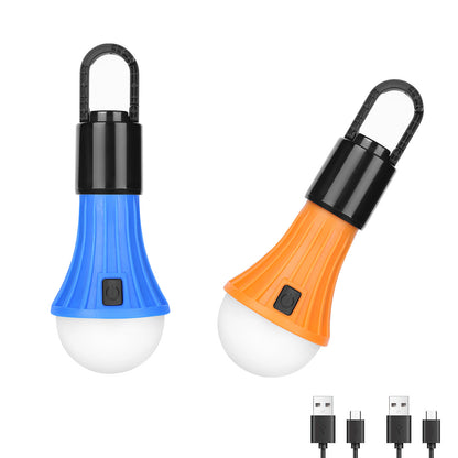 Lepro 2-Pack Rechargeable Camping Lanterns, 7 Light Modes (White & RGB), Hanging Tent Lights Perfect for Camping, Holidays, Decorations, and Emergency Use