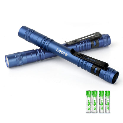 Lepro 2-Pack LED Pen Flashlights, Mini Lightweight Waterproof Pocket Flash light with Clip, Small Flashlights for Inspection, Work, Repair, Powered by 2*AAA Battery