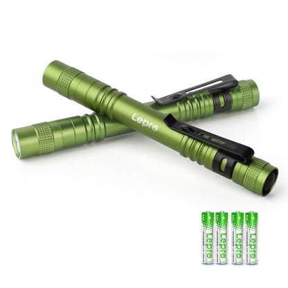Lepro 2-Pack LED Pen Flashlights, Mini Lightweight Waterproof Pocket Flash light with Clip, Small Flashlights for Inspection, Work, Repair, Powered by 2*AAA Battery