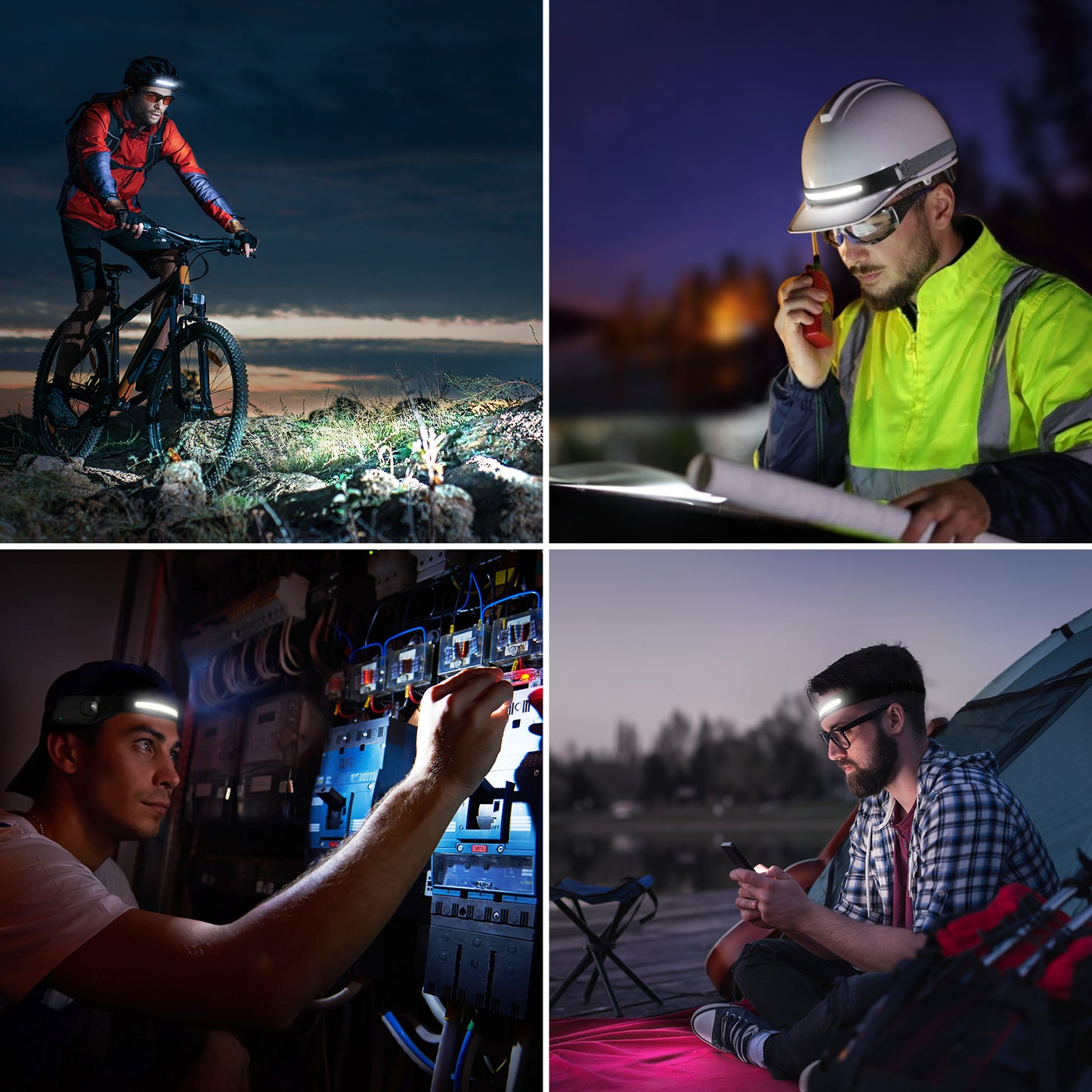 Lepro Headlamp Rechargeable , 230° Wide Beam Head Lamp LED with Motion Sensor for Adults - Camping Accessories Gear, Waterproof Headlight for Camping, Hiking, Running