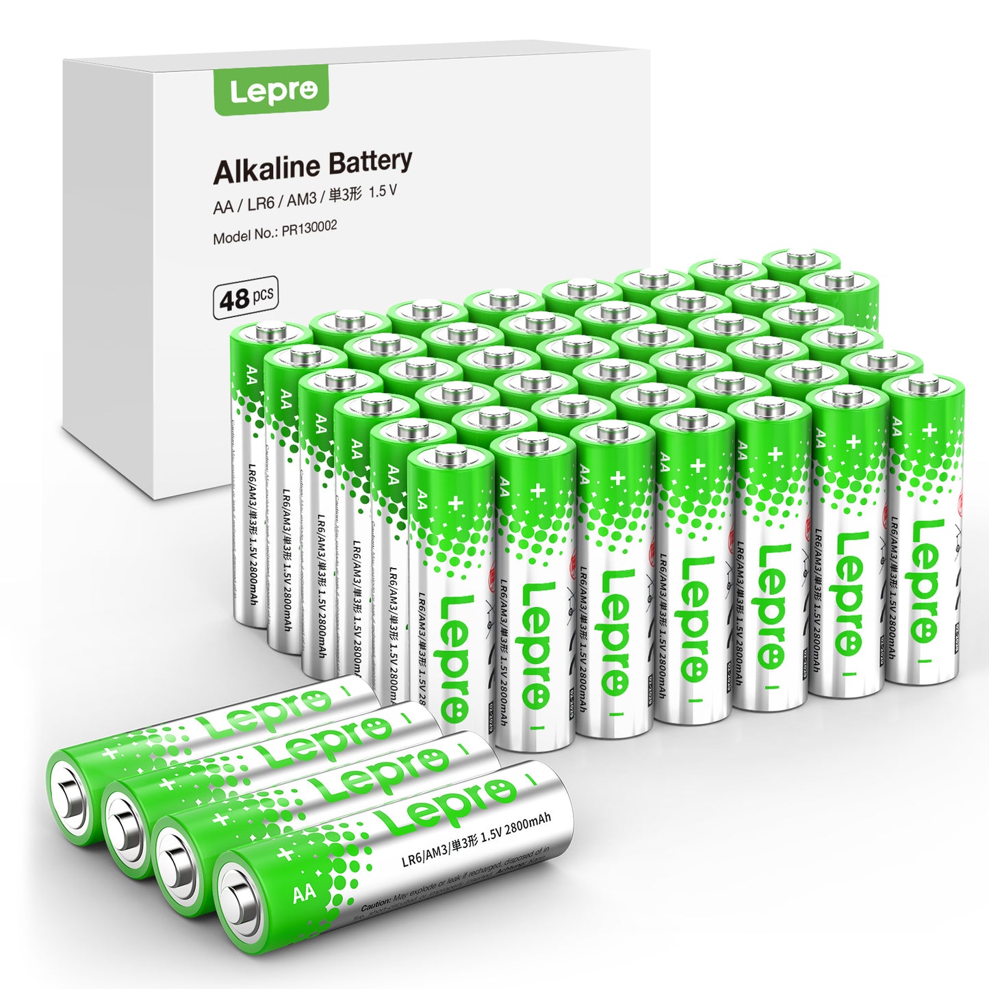 Lepro AA Batteries Value Pack, Double A Alkaline Batteries, Anti-Leak, Anti-Corrosion, Ideal for Household and Business , Non-Rechargeable