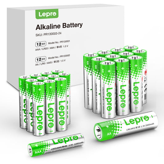Lepro AA Batteries and AAA Batteries Value Combo, High Performance Alkaline Power, Non-rechargeable