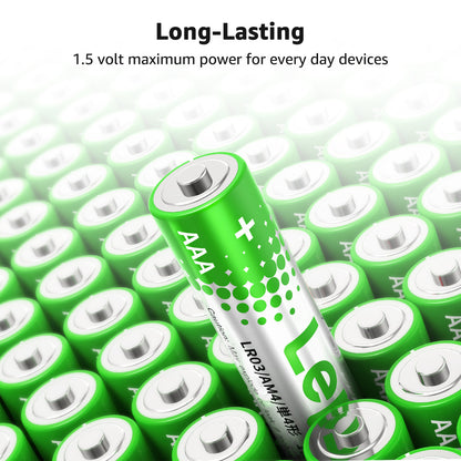 Lepro AAA Alkaline Batteries, 1.5 Volt, Holds Long Lasting Power up to 5 Years, Non-rechargeable