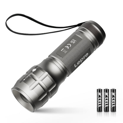 Lepro LED Flash Light LE1000 High Lumens, Mini Multifunction Tactical Flashlight , Zoomable, Waterproof for Camping, Outdoor, and Emergency Use (AAA Batteries Included)