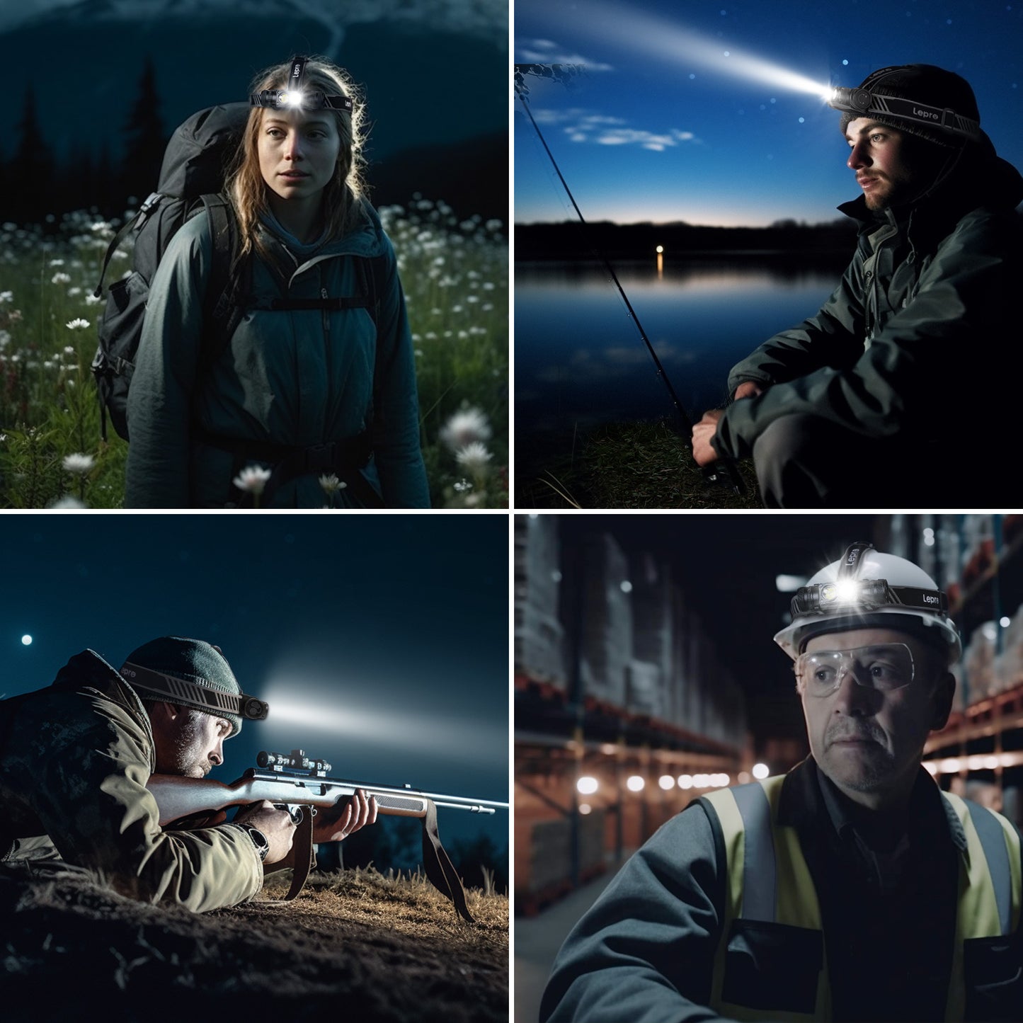 LE Headlamp Rechargeable - 1000 Lumen Powerful Detachable Head Lamp with Bright 500FT Flashlight Beam
