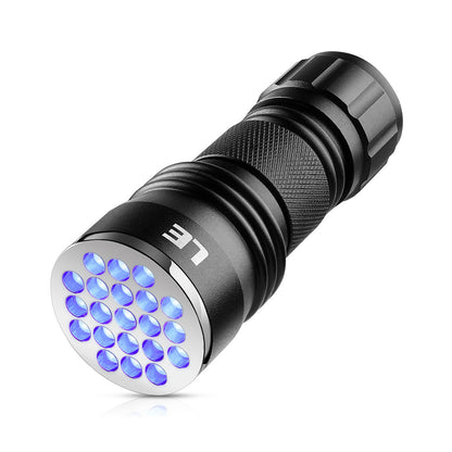 Lepro UV Black Light Flashlight with Batteries , 21 LEDs UV Light Handheld Blacklight 395nm Detector for Pet Urine