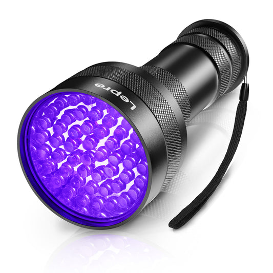 Lepro UV Flashlight Black Light 51 LED UV Light Handheld Blacklight 395nm Detector for Pet Urine, Stains, Bed Bug and Scorpions, Battery Not Included