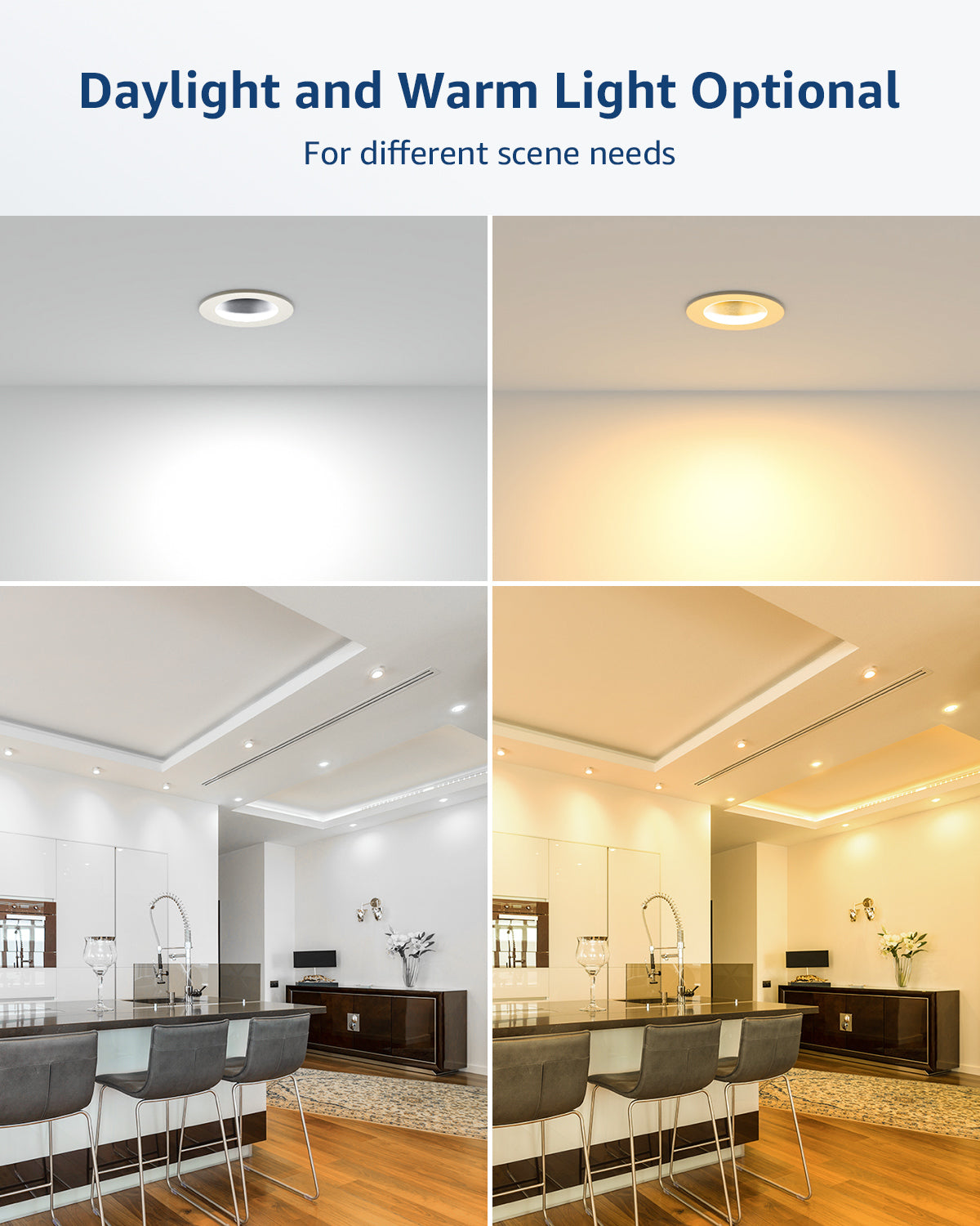 Lepro GU10 LED Light Bulbs Non-dimmable, Indoor Bulbs 4W 50W Replacement for Recessed Track Lighting, 3 Pack