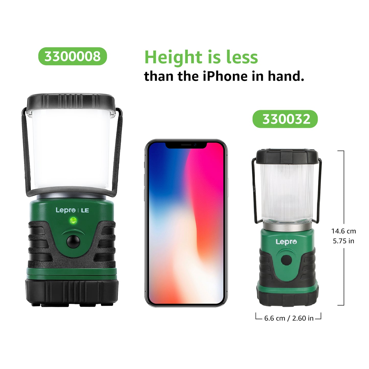 Lepro Camping Lanterns Mini , 330032 LED Battery Powered, 350 Lumens, Collapsible, IPX4 Water Resistant, Portable for Outdoor, Emergency, Hurricane, Storms, Power Outage