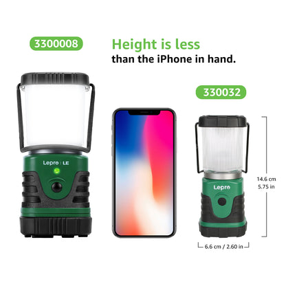 Lepro Camping Lanterns Mini , 330032 LED Battery Powered, 350 Lumens, Collapsible, IPX4 Water Resistant, Portable for Outdoor, Emergency, Hurricane, Storms, Power Outage