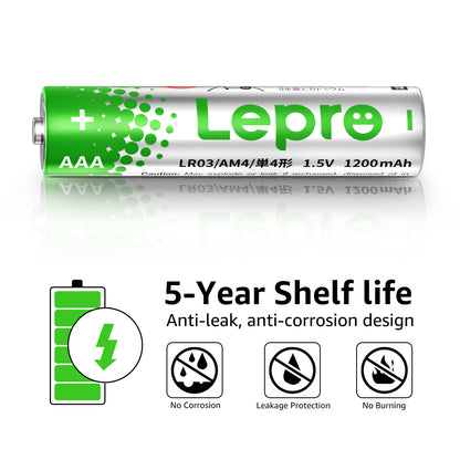 Lepro AAA Alkaline Batteries, 1.5 Volt, Holds Long Lasting Power up to 5 Years, Non-rechargeable