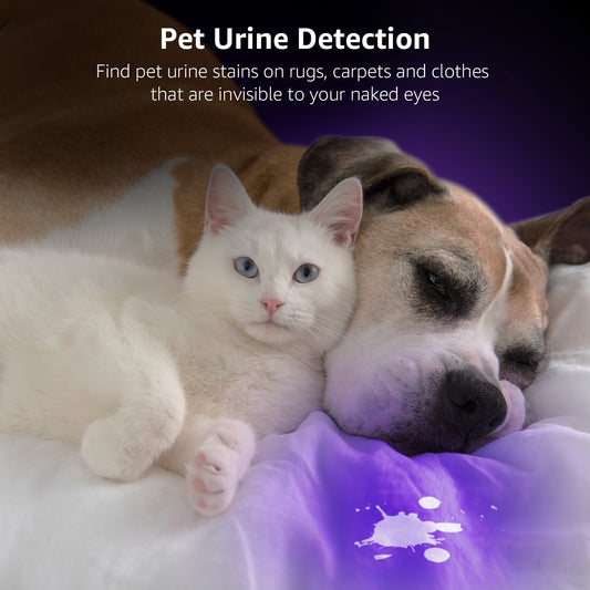 Lepro UV Flashlight Black Light 51 LED UV Light Handheld Blacklight 395nm Detector for Pet Urine, Stains, Bed Bug and Scorpions, Battery Not Included