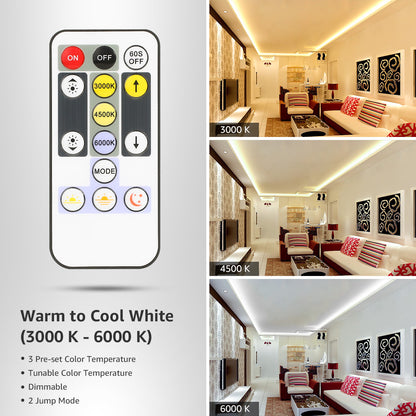 Lepro LED Strip Light, Tunable Warm to Cool White Tape Lights, 600pcs 2835 LEDs Bright Rope Lights Dimmable, Strong 3M Adhesive, Suitable for Christmas Decoration, Home & Bedroom Illumination