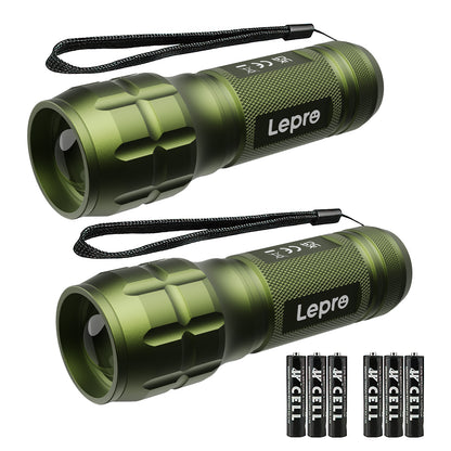 Lepro LED Flash Light LE1000 High Lumens, Mini Multifunction Tactical Flashlight , Zoomable, Waterproof for Camping, Outdoor, and Emergency Use (AAA Batteries Included)