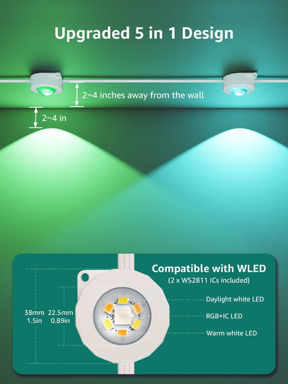 Lepro E1 AI Permanent Outdoor Lights, Smart RGB+IC Color Changing LED Eaves Lights APP Control Work with Alexa&Google Assistant (2.4 GHz WiFi), Waterproof for House, Halloween Christmas Decor
