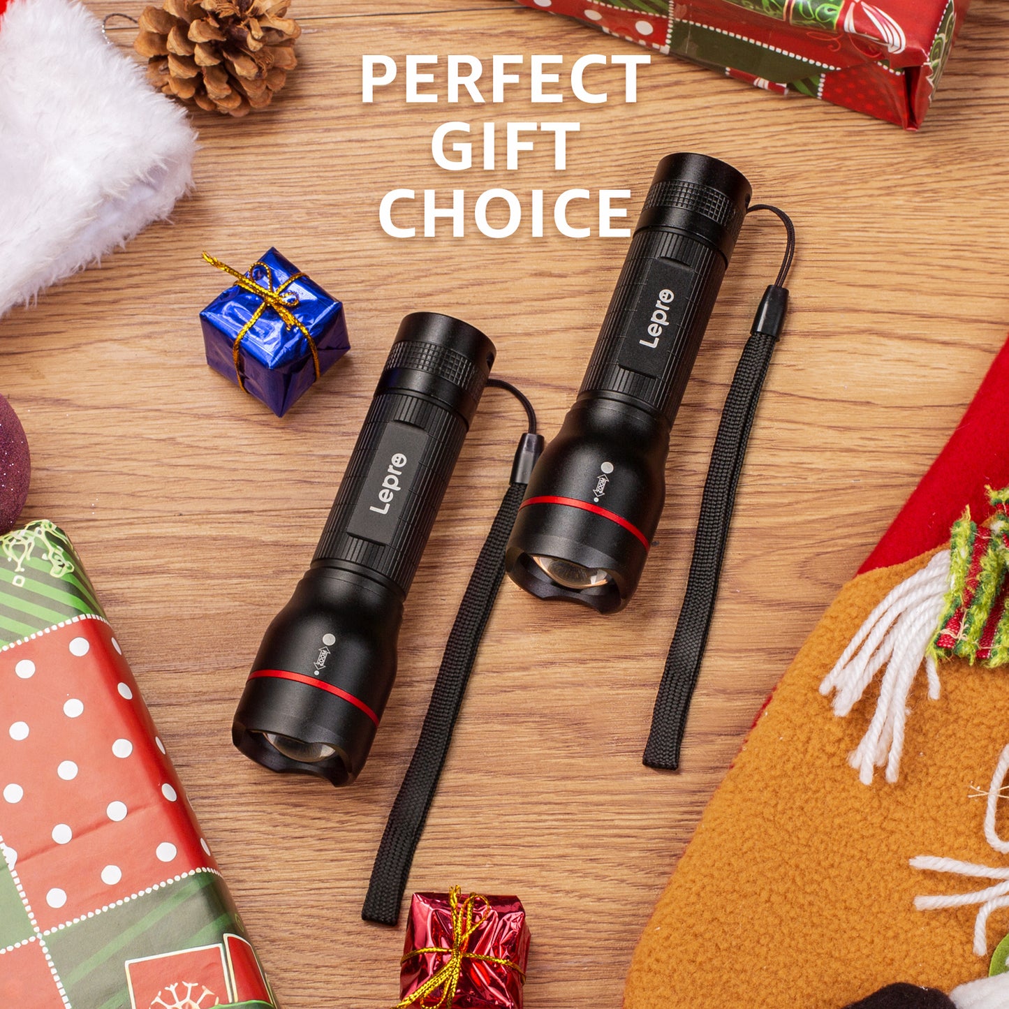Lepro 2-Pack LED Flashlights LE2000 High Lumen , 5 Lighting Modes, Zoomable, Waterproof, Pocket Size Small Tactical Flash light for Outdoor, Emergency, Camping Gear, Powered by AAA Battery