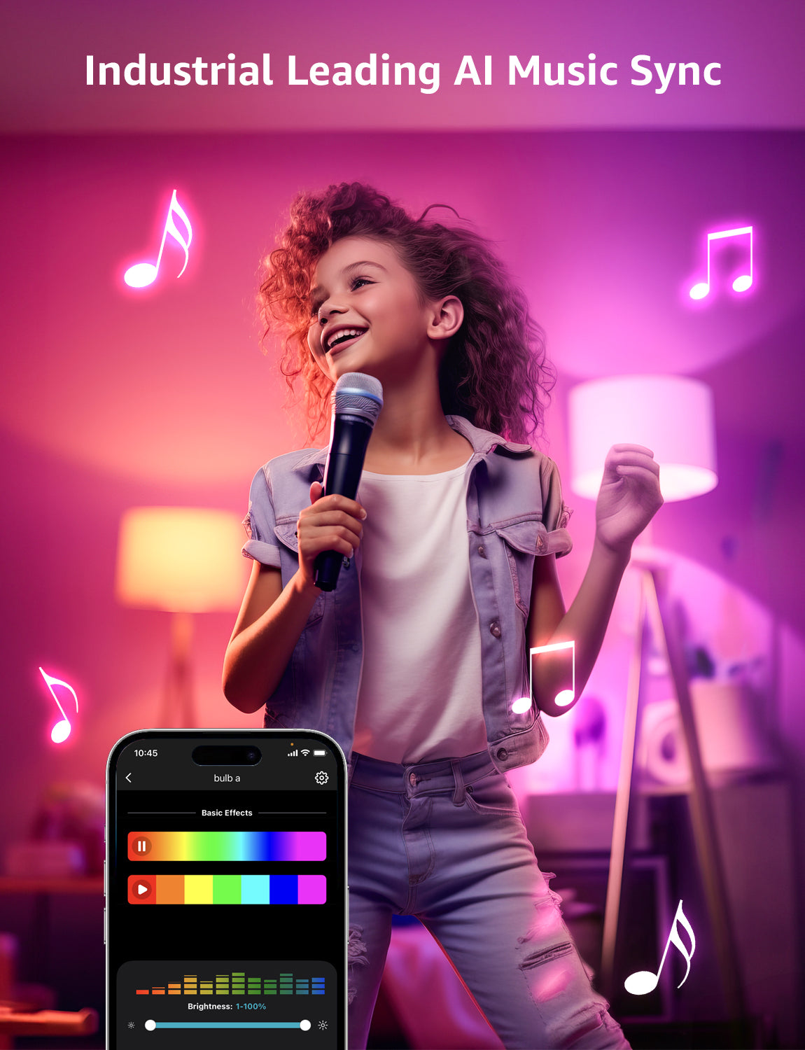 Lepro B1 AI Smart LED Bulb, Wi-Fi and Bluetooth Rgbww Color Changing, Works with Alexa and Google