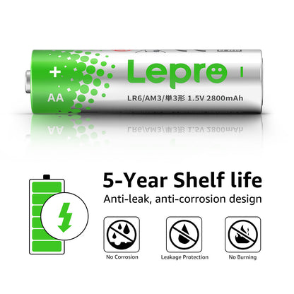 Lepro AA Batteries and AAA Batteries Value Combo, High Performance Alkaline Power, Non-rechargeable
