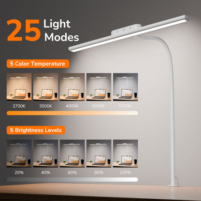 Lepro LED Clip-on Desk Lamp, White