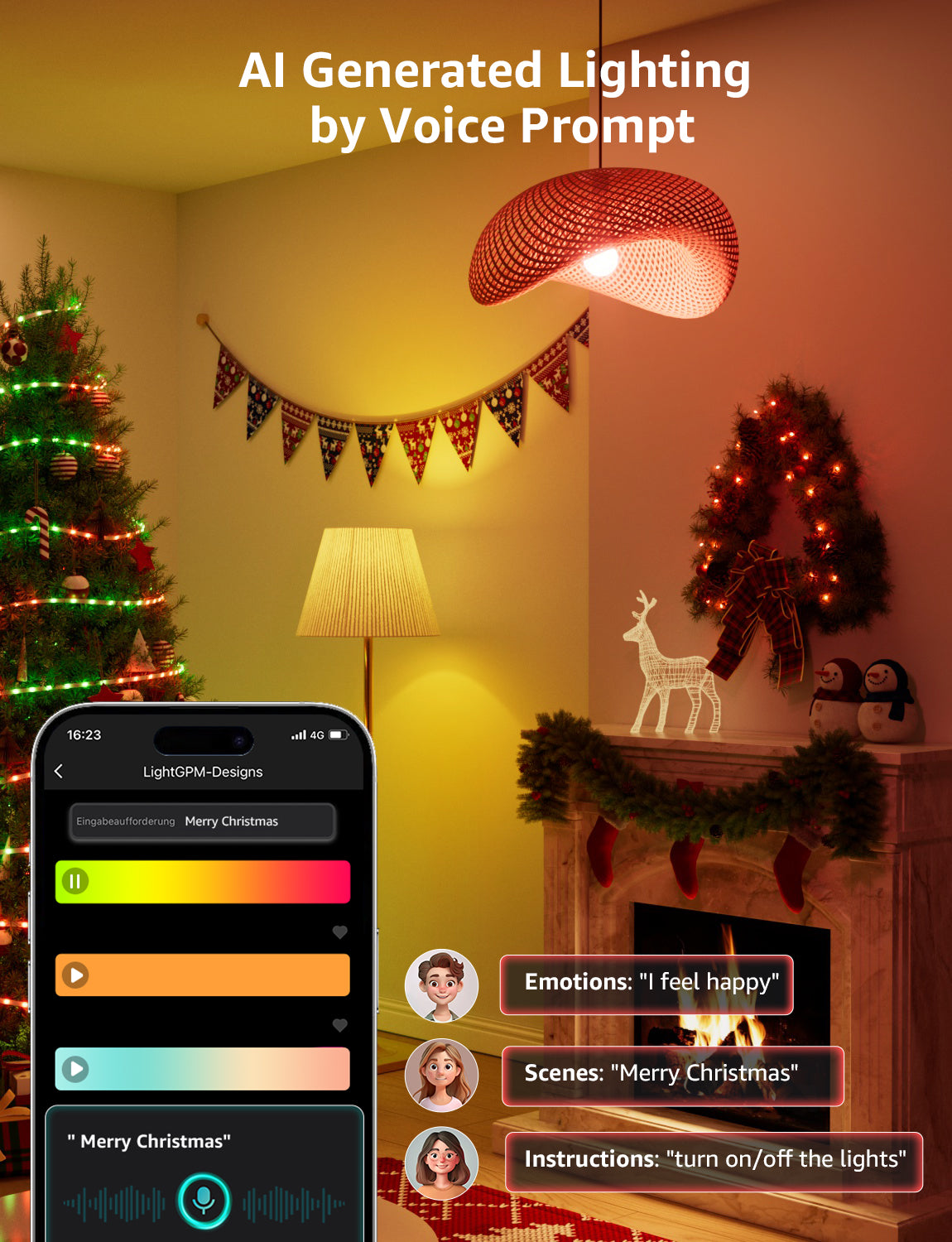 Lepro B2 AI LED Light Bulbs, RGBww Color Changing, 1100 Lumens, Voice Control, Music Sync, Wi-Fi and Bluetooth, Works with Alexa and Google