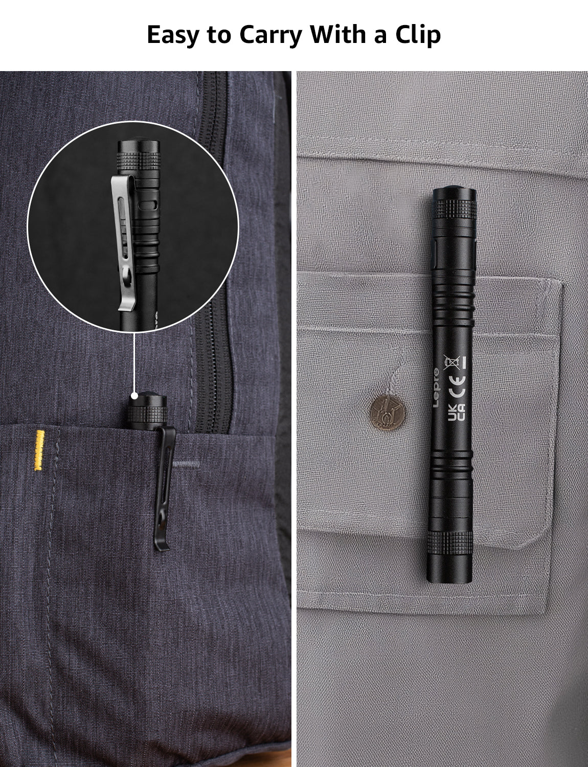 Lepro Small UV Flashlights with AAA Batteries , Portable Black Light Pet Urine Detectors with 365nm Wavelength Specialize in Detect Pet Dog Cat Urine Stain and more