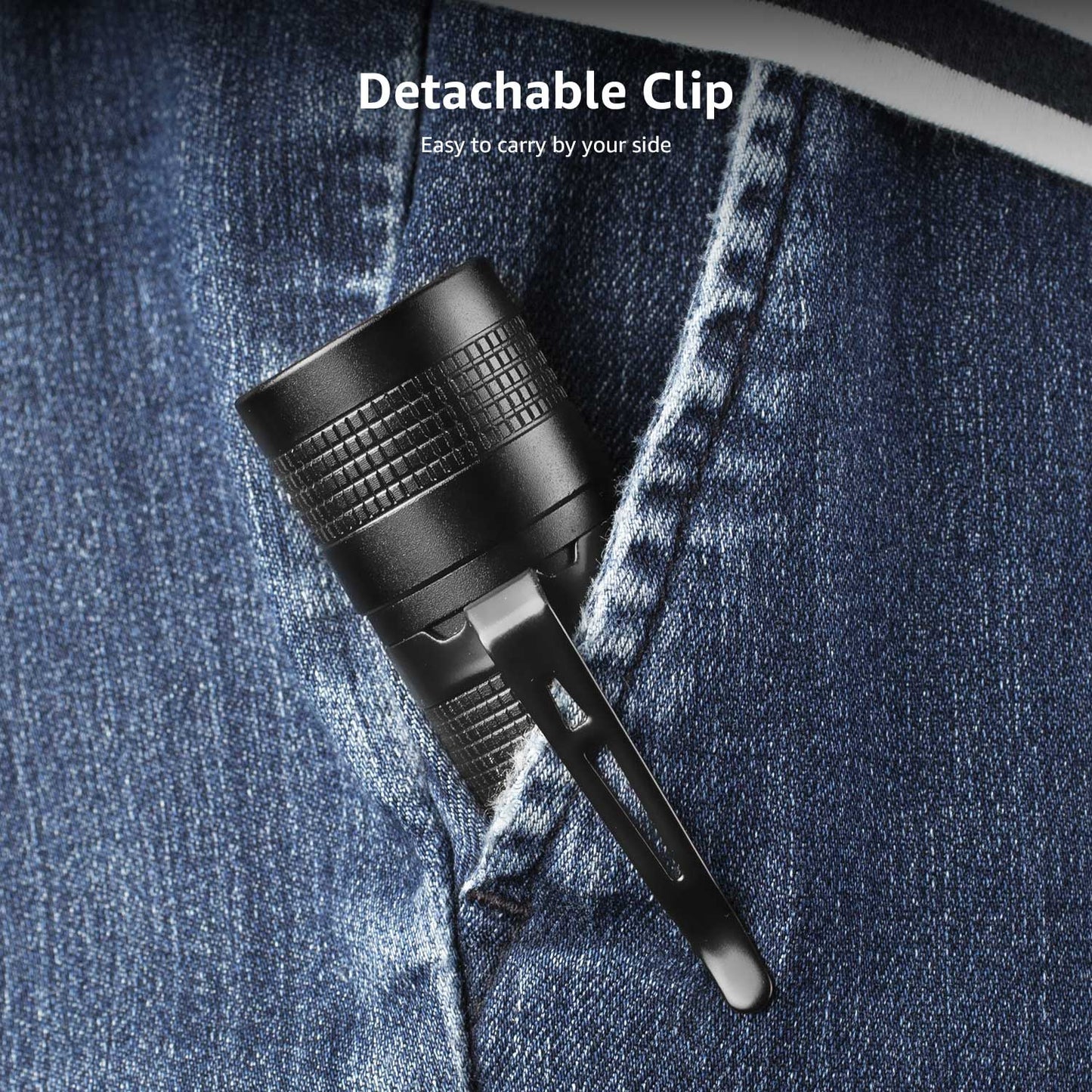 Lepro LED Flashlights with Clip , LE2050 High Lumen, 5 Lighting Modes, Zoomable Waterproof Lightweight Flashlights for Emergencies,Camping, Powered by AAA Battery