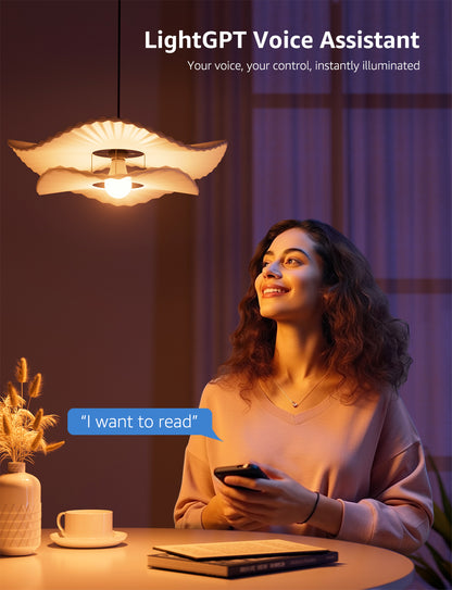 Lepro B1 AI Smart LED Bulb, Wi-Fi and Bluetooth Rgbww Color Changing, Works with Alexa and Google