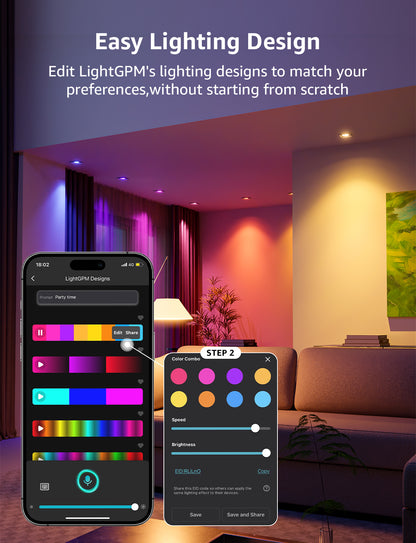 Lepro BG1 AI Smart Bulb,RGBCW Dimmable Color Changing LED Bulbs Works with Alexa & Google Assistant