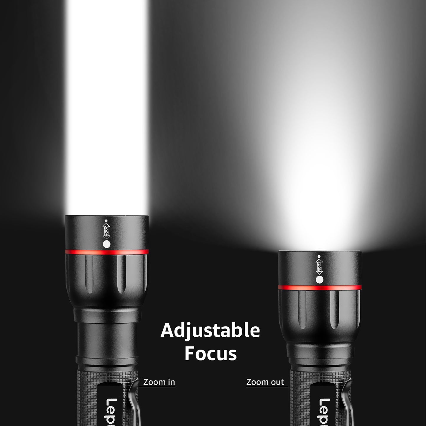 Lepro LED Flashlights with Clip , LE2050 High Lumen, 5 Lighting Modes, Zoomable Waterproof Lightweight Flashlights for Emergencies,Camping, Powered by AAA Battery