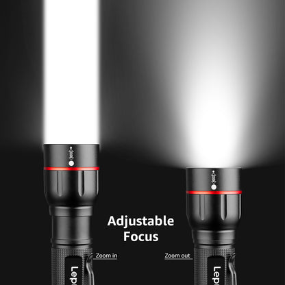 Lepro LED Flashlights with Clip , LE2050 High Lumen, 5 Lighting Modes, Zoomable Waterproof Lightweight Flashlights for Emergencies,Camping, Powered by AAA Battery