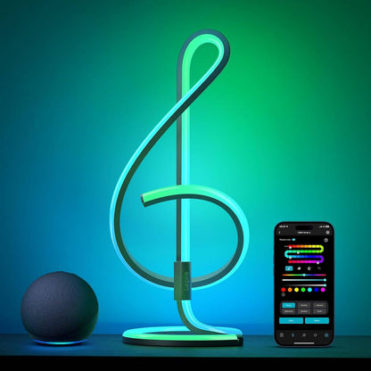 Lepro TB1 AI LED Table Lamps, Multicolor RGB Smart Bedside Lamp Dimmable, APP Control Alexa Google Compatible, LightBeats Music Sync for Bedroom, Living Room, Mother's Day, 2.4 GHz Wifi/Bluetooth