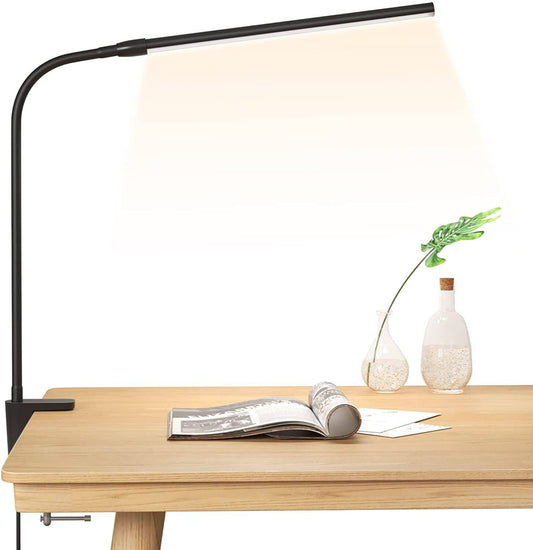 LE Clamp Desk Lamp (Dimmable, Eye-Caring Reading Light)
