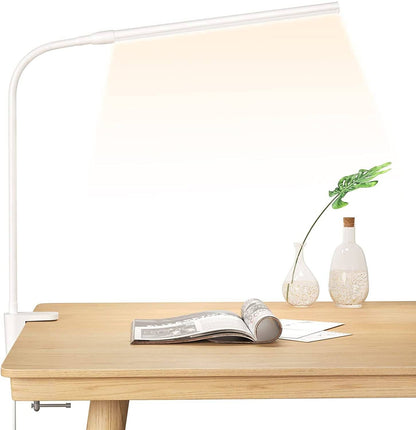 Lepro LED Clip-on Desk Lamp Dimmable USB Reading Light with Clamp 3 Color Modes 10 Brightness Levels Adjustable Flexible Gooseneck Table light for Home Office, Dorm, Headboard, Computer, Nail