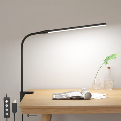 Lepro LED Clip-on Desk Lamp Dimmable USB Reading Light with Clamp 3 Color Modes 10 Brightness Levels Adjustable Flexible Gooseneck Table light for Home Office, Dorm, Headboard, Computer, Nail