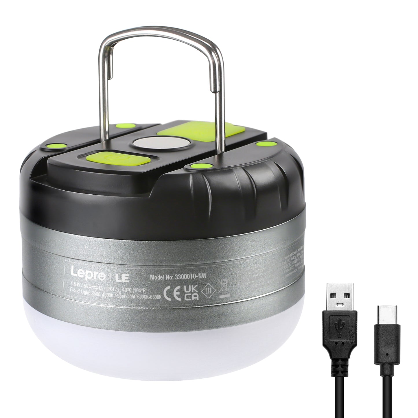 Lepro LED Camping Lantern Rechargeable, 310LM, 5 Light Modes, Waterproof, Mini Portable Camping Accessories Gear for Hurricane Emergency, Outdoor, Hiking Daily Lighting