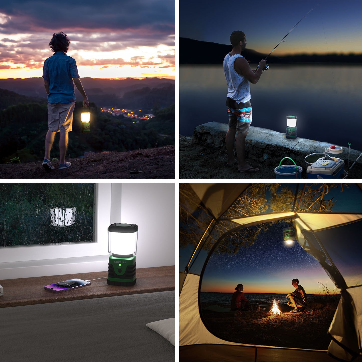 Lepro Rechargeable Camping Lanterns , LED 1000LM 4400mAh Long-Lasting Perfect Lantern Flashlight for Hurricane and Power Outage Emergency Backup
