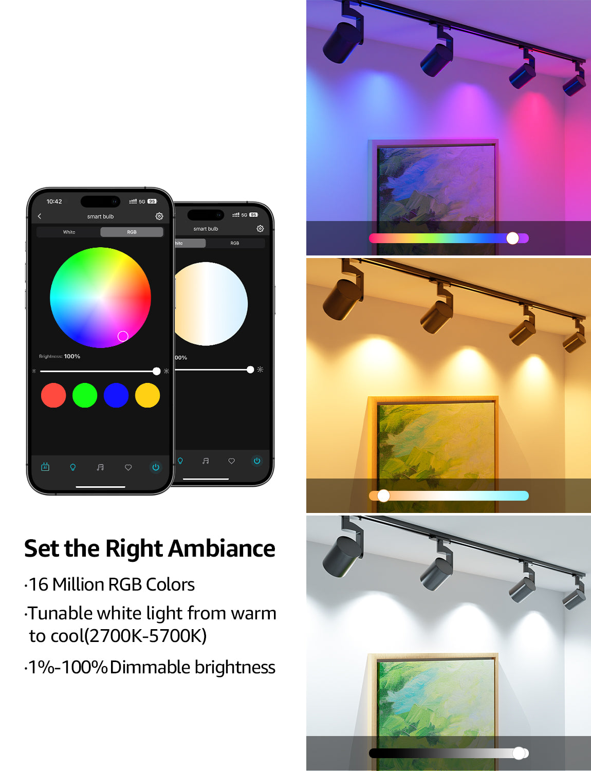 Lepro BG1 AI Smart Bulb,RGBCW Dimmable Color Changing LED Bulbs Works with Alexa & Google Assistant