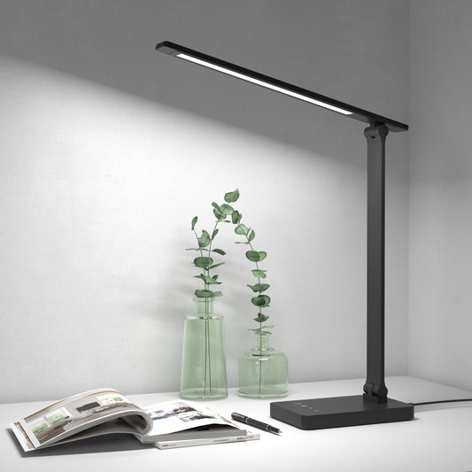 Lepro LED Desk Lamp Touch Control Metal Desk Light 9.5W 800lm 3 Color Modes 5 Brightness Levels Dimmable Home Office Desktop Lamp for Reading, Studying, Nail, College Dorm