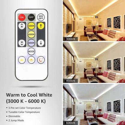 Lepro LED Strip Light, Tunable Warm to Cool White Tape Lights, 600pcs 2835 LEDs Bright Rope Lights Dimmable, Strong 3M Adhesive, Suitable for Christmas Decoration, Home & Bedroom Illumination