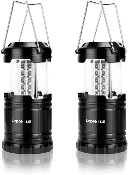 Lepro LED Camping Lantern,  Pull-Up Battery Powered Lights, IPX4 Water Resistant, Super Bright, for Emergency and Outdoor Use