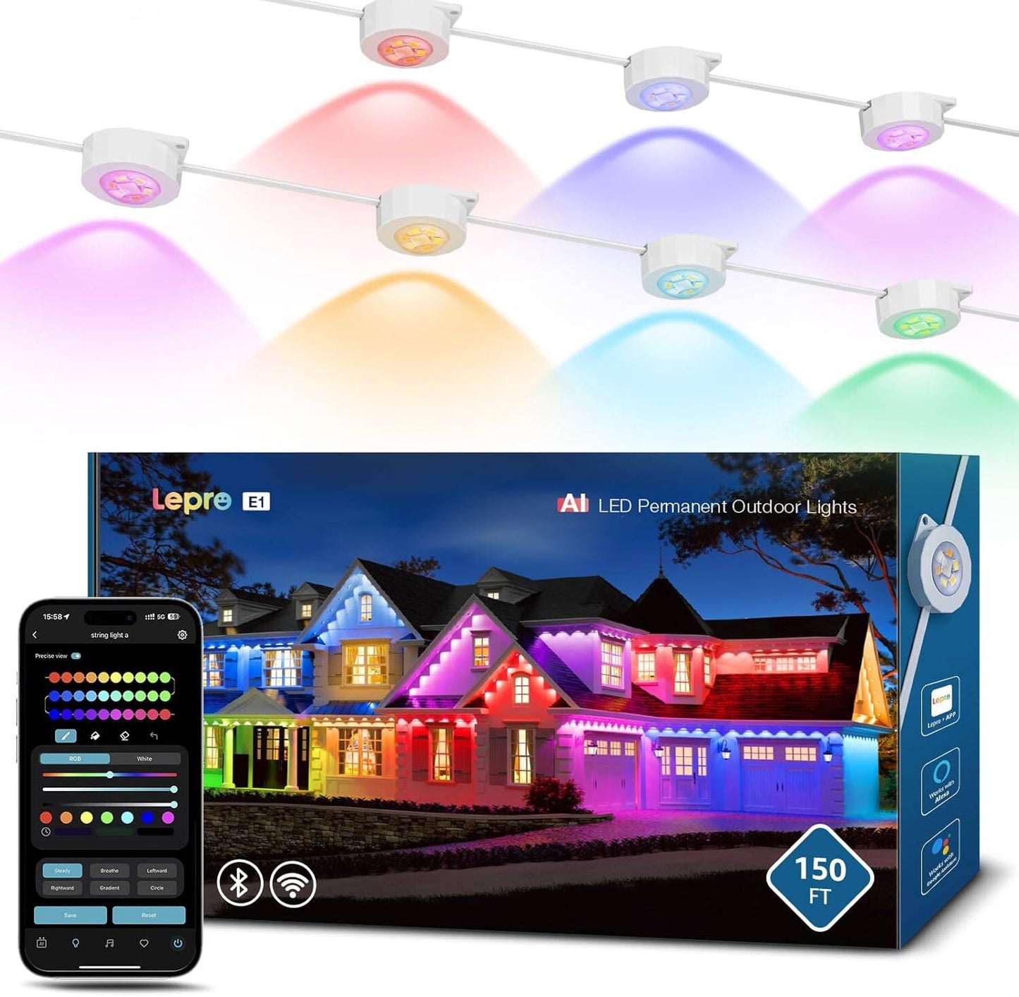 LE E1 AI Permanent Outdoor Lights