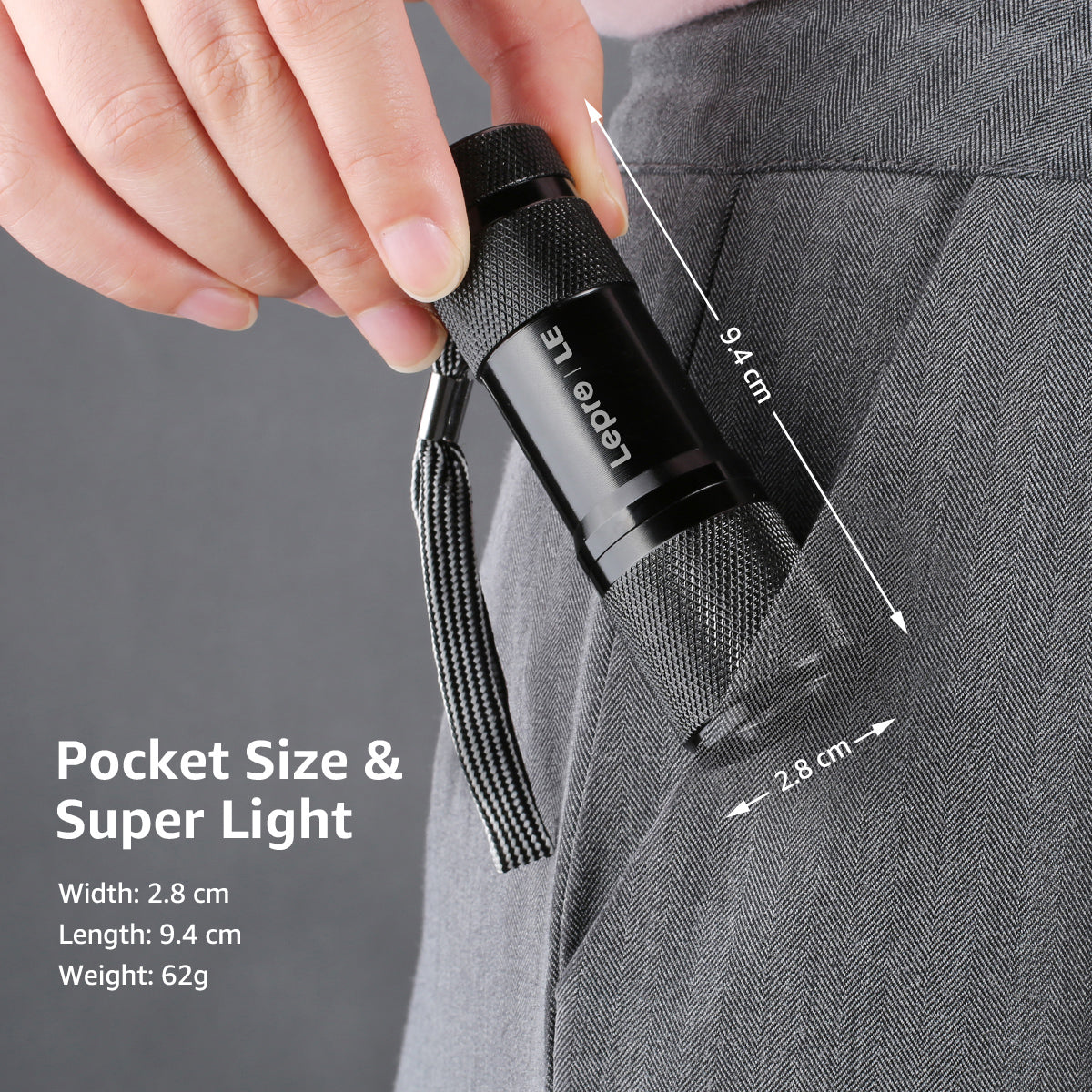 Lepro Small UV Flashlights with AAA Batteries , Portable Black Light Pet Urine Detectors with 9 LEDs 395nm Wavelength Specialize in Detect Pet Dog Cat Urine Stain and more