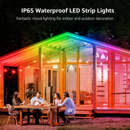 Lepro 16.4ft Music Sync LED Strip Lights for Bedroom, Upgrade 5050 RGB Waterproof Tape Lights with Remote, MagicColor for Christmas Decor