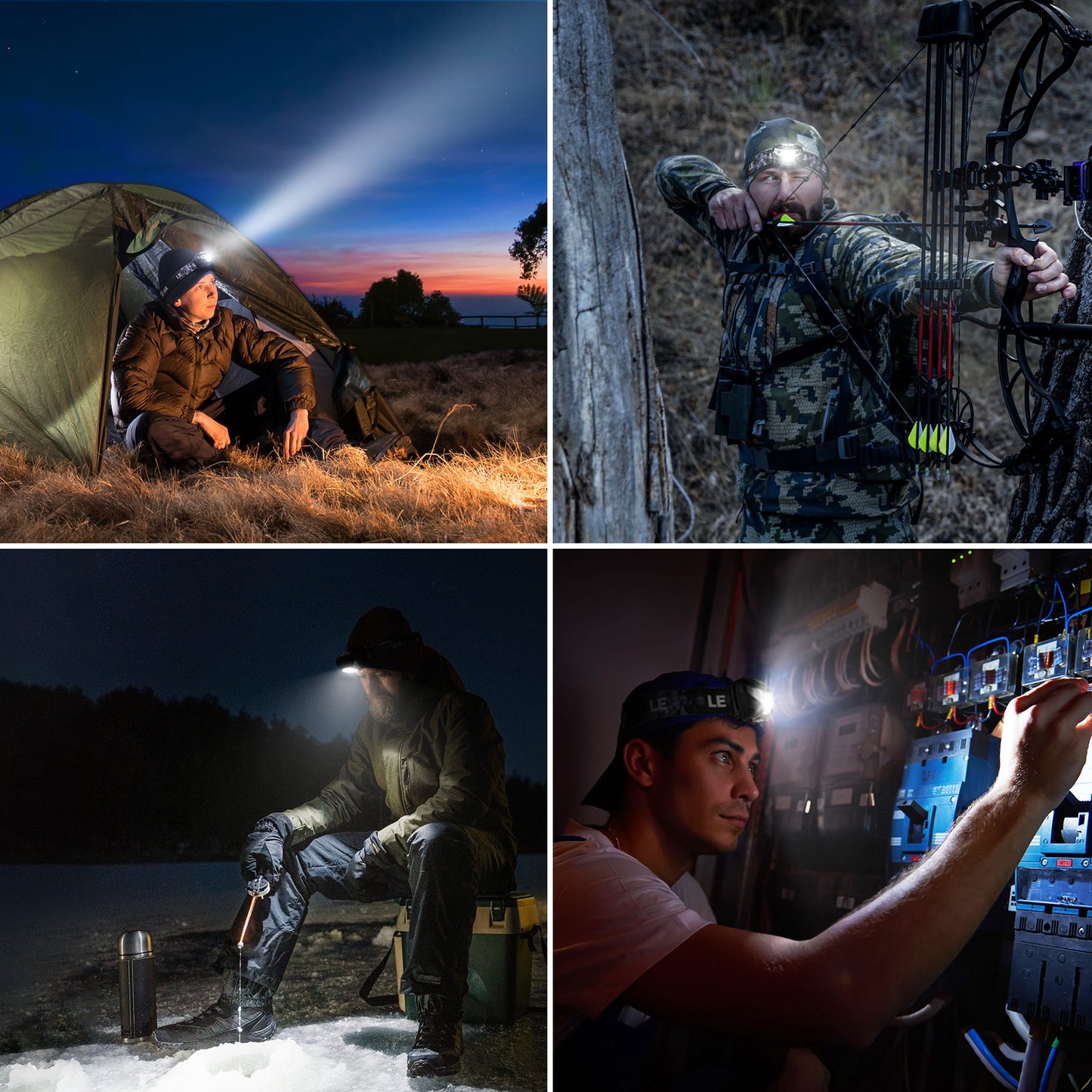 Lepro Rechargeable LED Headlamp, Super Bright Headlight with 5 Modes and Red Light, IPX4 Waterproof, USB Cable Included, for Camping and Hiking
