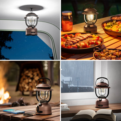 Lepro Retro Camping Lantern ,15000mAh Power Bank, 1000 Lumens, Dimmable, IPX4, w/ Type C Cable