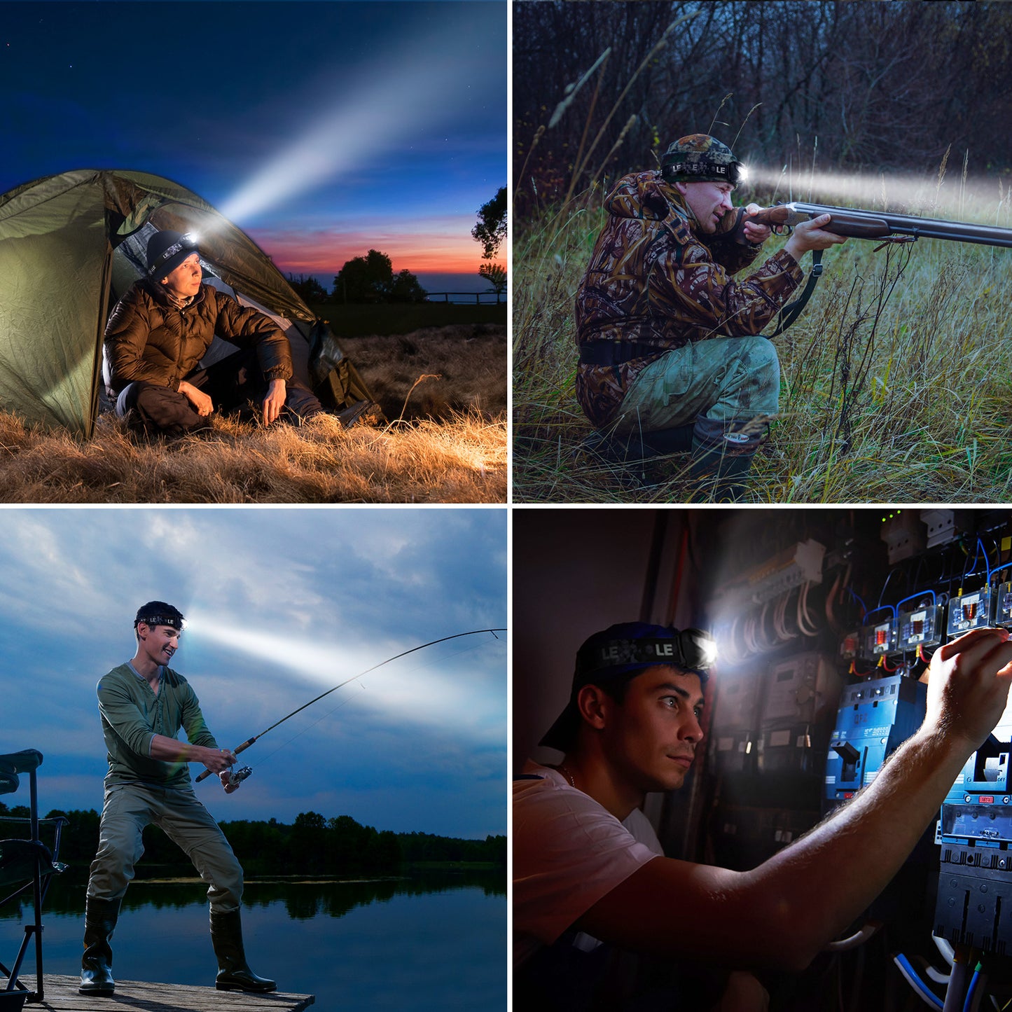 Lepro Rechargeable LED Headlamp, Super Bright Headlight with 5 Modes and Red Light, IPX4 Waterproof, USB Cable Included, for Camping and Hiking