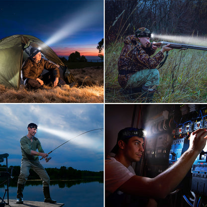 Lepro Rechargeable LED Headlamp, Super Bright Headlight with 5 Modes and Red Light, IPX4 Waterproof, USB Cable Included, for Camping and Hiking