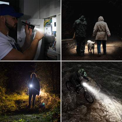 Lepro LED Flashlights with Clip , LE2050 High Lumen, 5 Lighting Modes, Zoomable Waterproof Lightweight Flashlights for Emergencies,Camping, Powered by AAA Battery