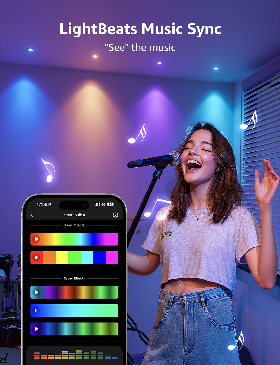 Lepro BG1 AI Smart Bulb,RGBCW Dimmable Color Changing LED Bulbs Works with Alexa & Google Assistant
